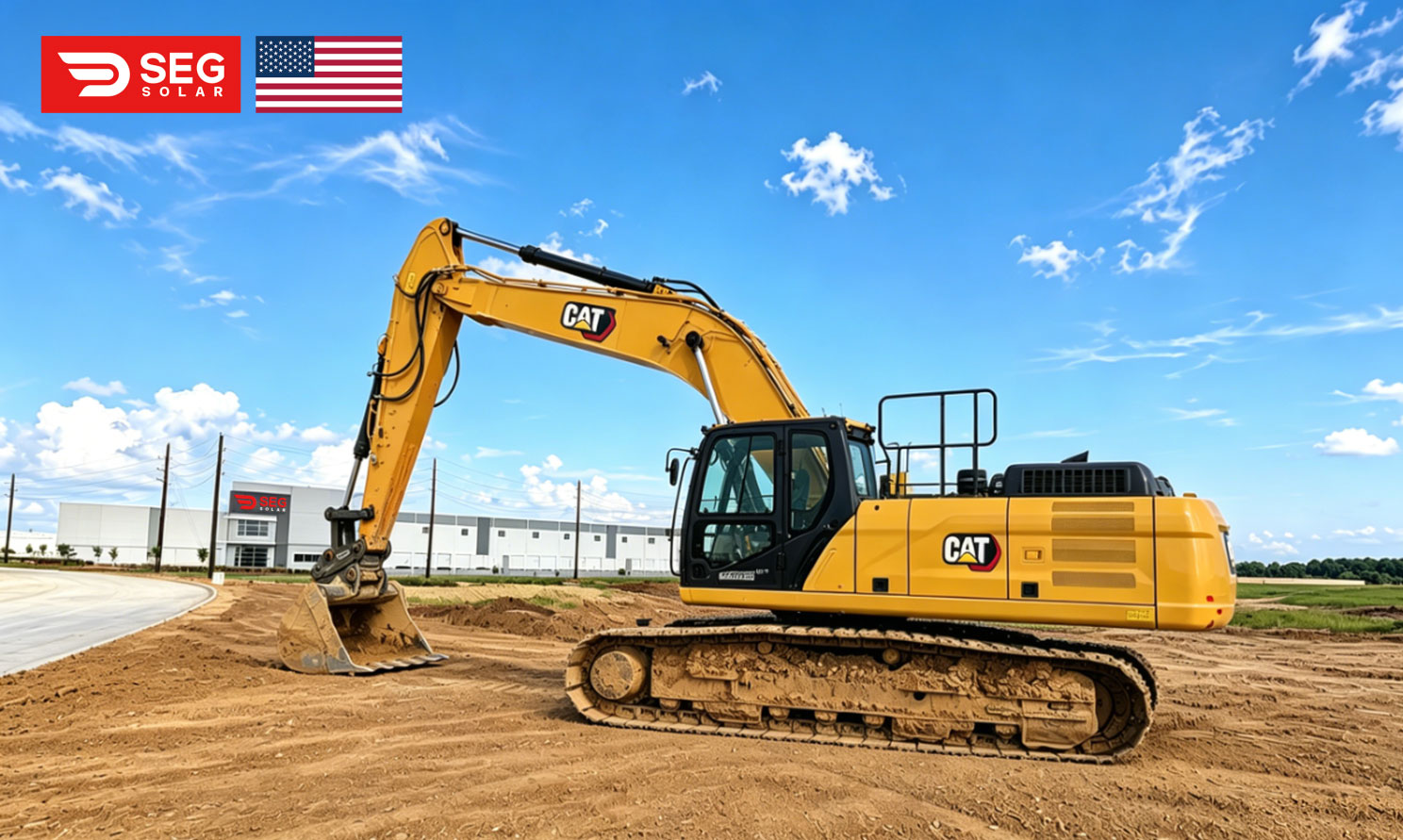 Photo of construction equipment at SEG Solar facility