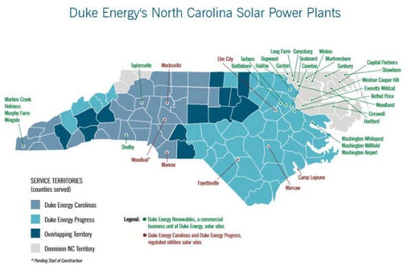 Duke Energy's North Carolina Solar Power Plants