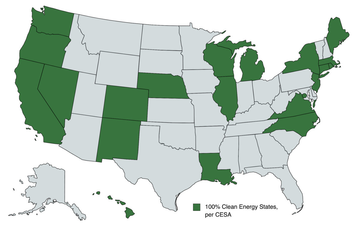 100 Percent Clean Energy Map JPEG Made With MapChart 1200x767 