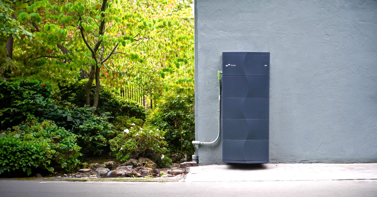 A Lunar System battery in a residential setting