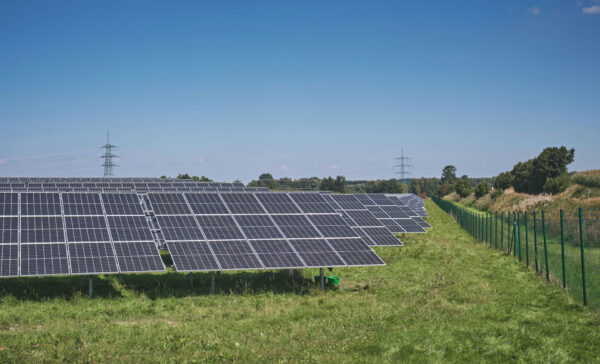 Solar modules in a large-scale installation