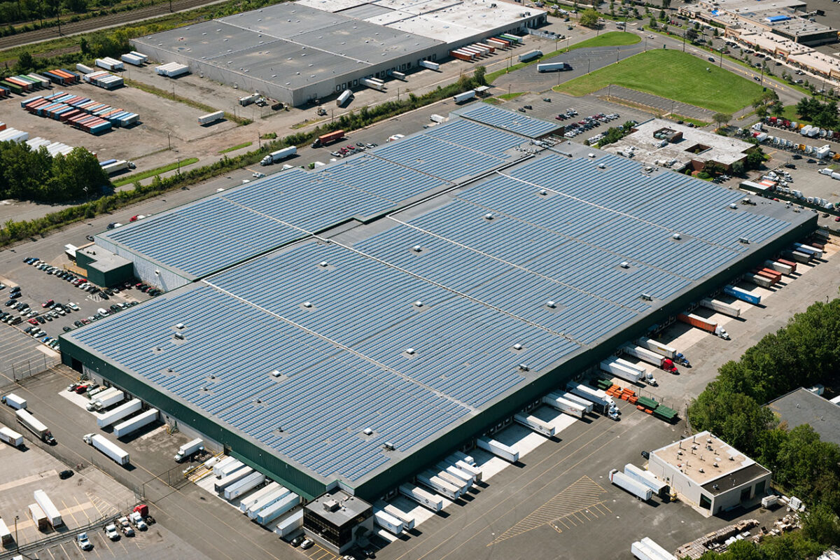 Aerial photo of one of the New Jersey rooftop projects