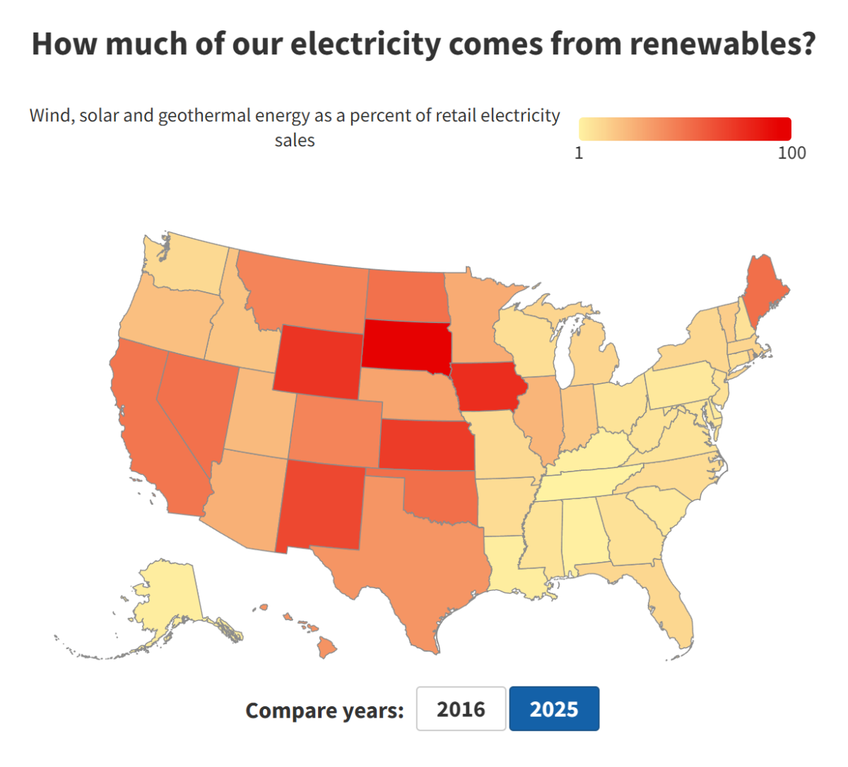 Environment America U.S. map of renewables