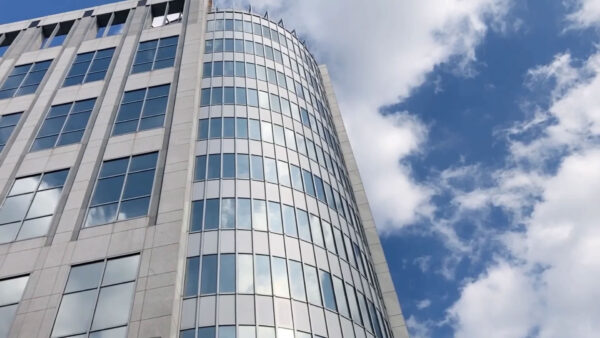 The Virginia SCC building against a blue sky