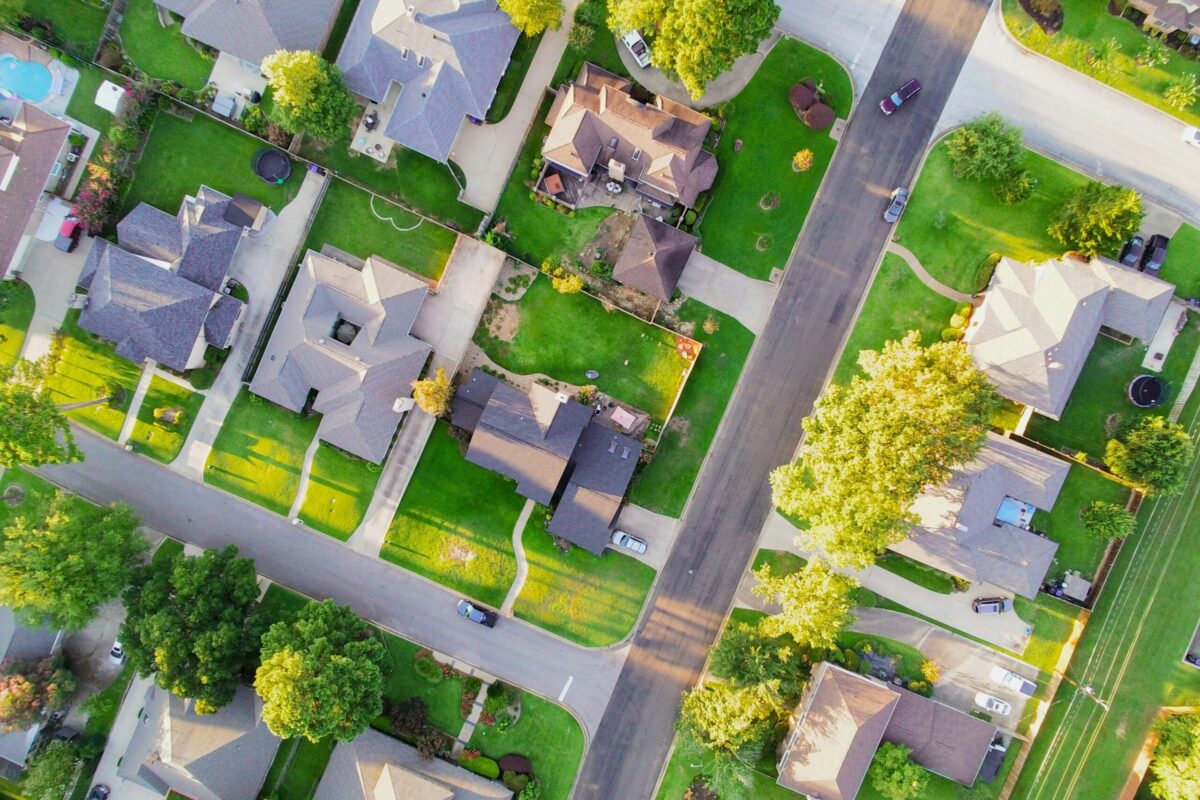Aerial photo of Texas neighborhood