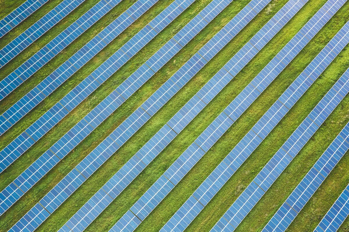 Large solar installation viewed from above