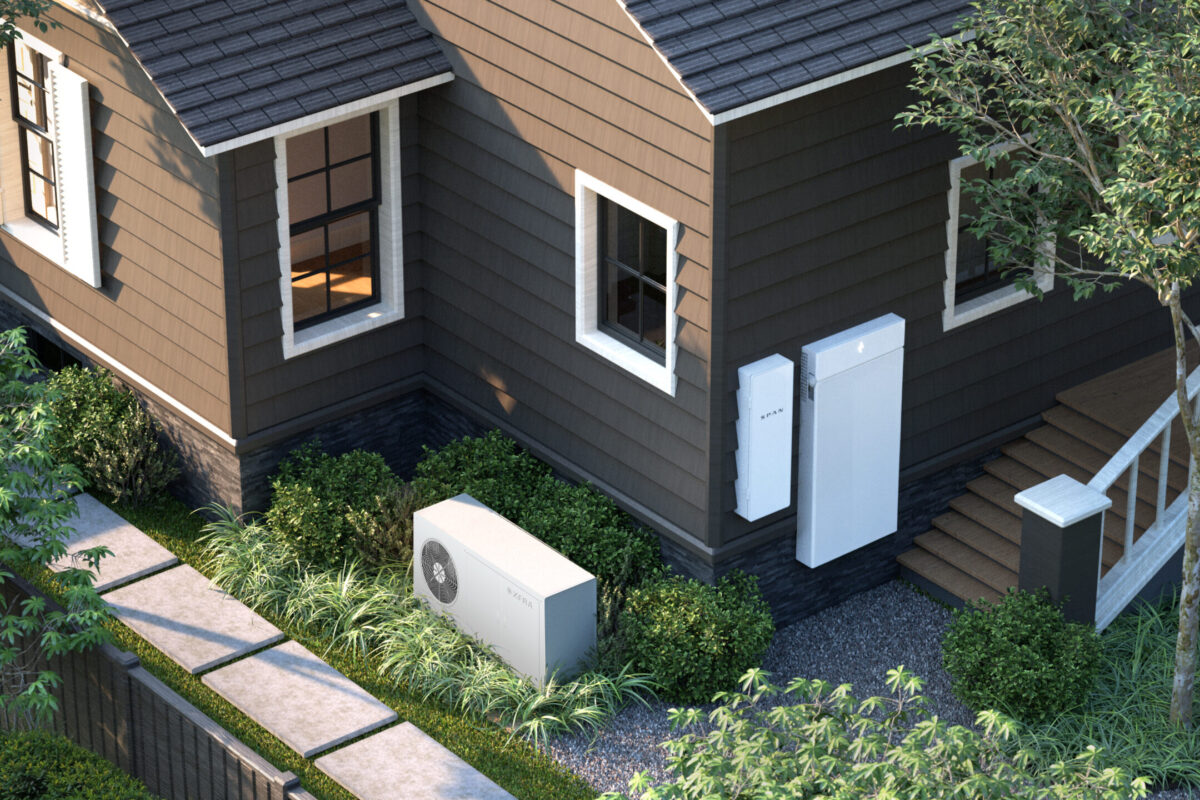 An overhead view of an XFRA node outside a house
